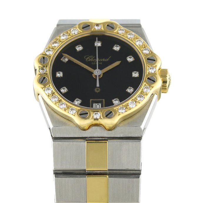 Chopard St. Moritz Ladies Two Tone 18K Factory Diamonds