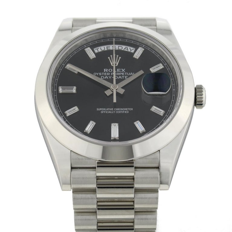 Platinum Black Baguette Dial