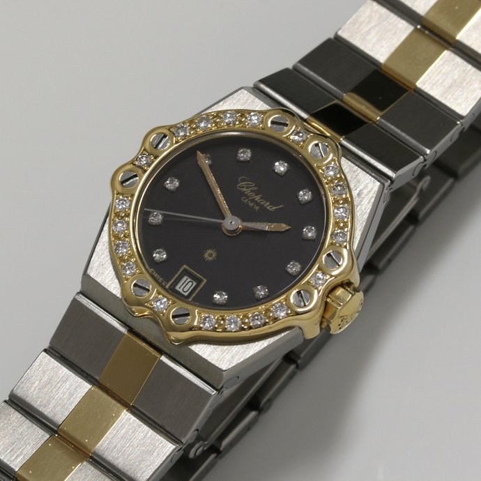 Chopard St. Moritz Ladies Two Tone 18K Factory Diamonds