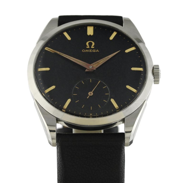 Omega Vintage black gilt dial